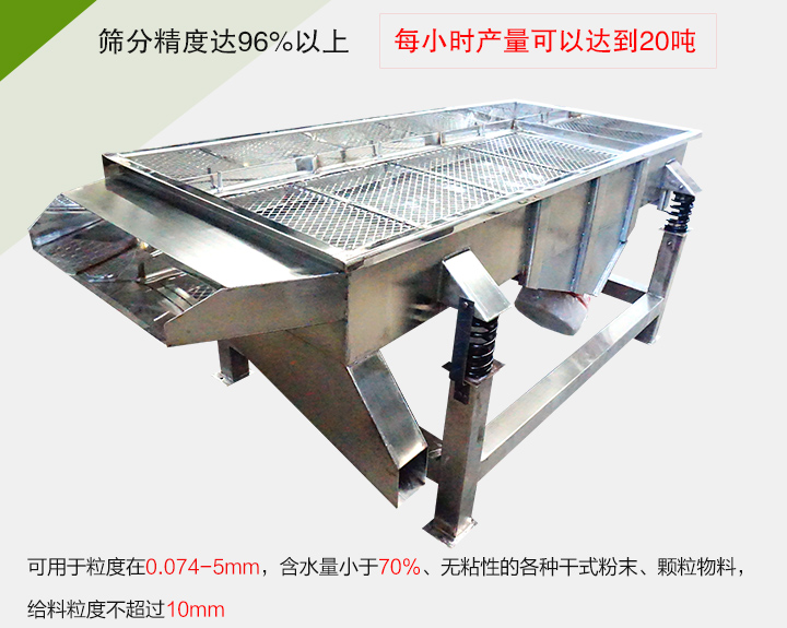 糧食篩分機(jī)各種干式粉末、顆粒物料，給料粒度不超過(guò)10mm